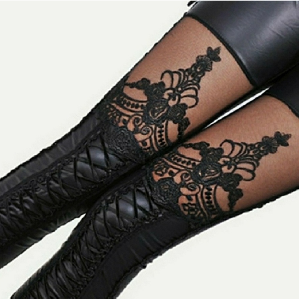 Black Leather Legging - Picture 2 of 4